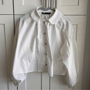 Zara poplin jewel button shirt